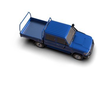 Pickup truck isolated on white background. 3d rendering - illustration