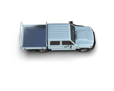 Pickup truck isolated on white background. 3d rendering - illustration