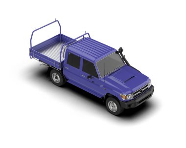 Pickup truck isolated on white background. 3d rendering - illustration