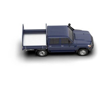 Pickup truck isolated on white background. 3d rendering - illustration