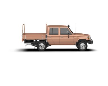Pickup truck isolated on white background. 3d rendering - illustration
