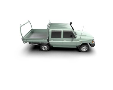 Pickup truck isolated on white background. 3d rendering - illustration
