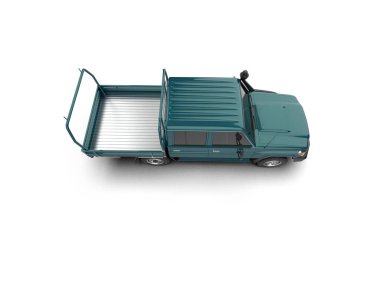 Pickup truck isolated on white background. 3d rendering - illustration