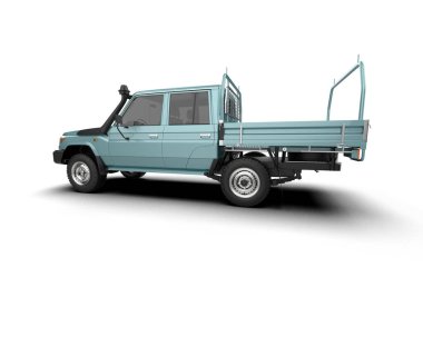 Pickup truck isolated on white background. 3d rendering - illustration
