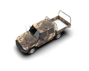 Pickup truck isolated on white background. 3d rendering - illustration