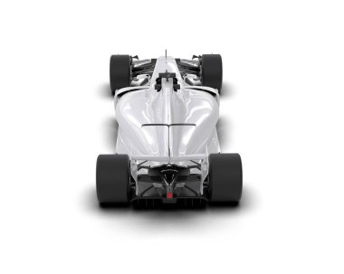 Beyaz arka planda izole edilmiş beyaz araba.