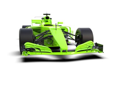 Beyaz arka planda yeşil yarış arabası