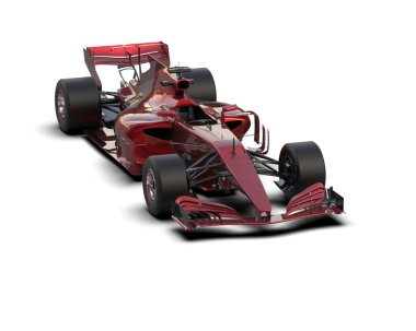 Kırmızı yarış formülü bir araba.