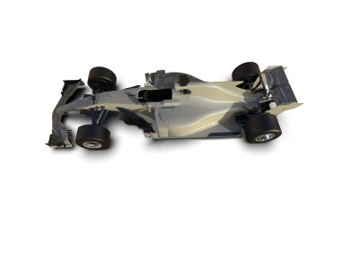 Uzun gölgeli beyaz yarış arabası