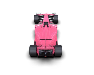 Beyaz arka planda yarış arabası. 3d oluşturma.