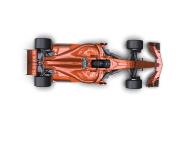 Beyaz arkaplanda kırmızı araba yarışı