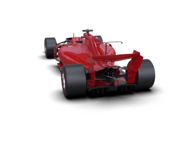 Beyaz arkaplanda kırmızı araba.