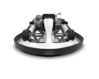 Beyaz bir stüdyonun arka planında bir robotik kol görüntüsü