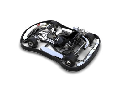 modern araba motoru kırpma yolu ile beyaz arkaplanda izole edildi