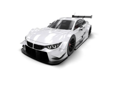 Yarış arabası arka planda izole edilmiş. 3d görüntüleme - illüstrasyon