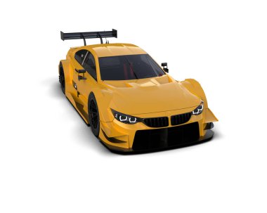 Yarış arabası arka planda izole edilmiş. 3d görüntüleme - illüstrasyon