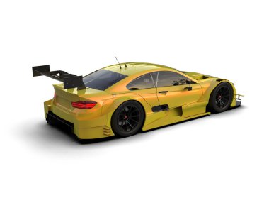 Yarış arabası arka planda izole edilmiş. 3d görüntüleme - illüstrasyon