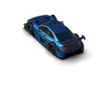 Yarış arabası arka planda izole edilmiş. 3d görüntüleme - illüstrasyon