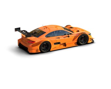 Yarış arabası arka planda izole edilmiş. 3d görüntüleme - illüstrasyon