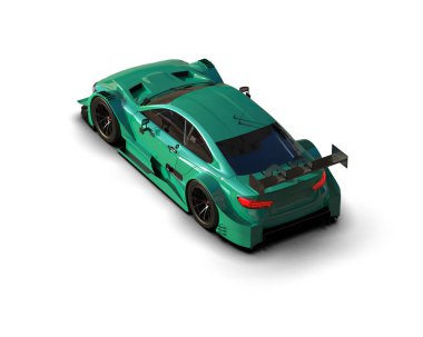 Yarış arabası arka planda izole edilmiş. 3d görüntüleme - illüstrasyon