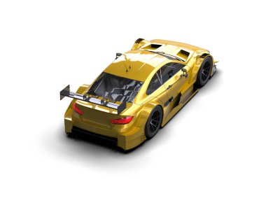 Yarış arabası arka planda izole edilmiş. 3d görüntüleme - illüstrasyon