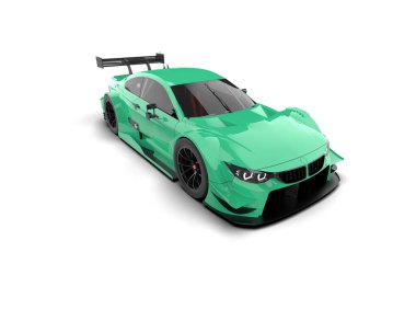 Yarış arabası arka planda izole edilmiş. 3d görüntüleme - illüstrasyon