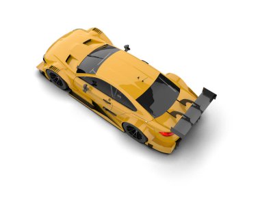 Yarış arabası arka planda izole edilmiş. 3d görüntüleme - illüstrasyon