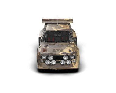 Yarış arabası arka planda izole edilmiş. 3d görüntüleme - illüstrasyon