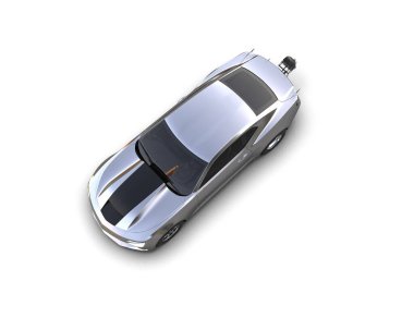 Yarış arabası arka planda izole edilmiş. 3d görüntüleme - illüstrasyon