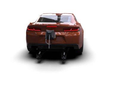 Yarış arabası arka planda izole edilmiş. 3d görüntüleme - illüstrasyon