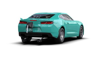 Yarış arabası arka planda izole edilmiş. 3d görüntüleme - illüstrasyon