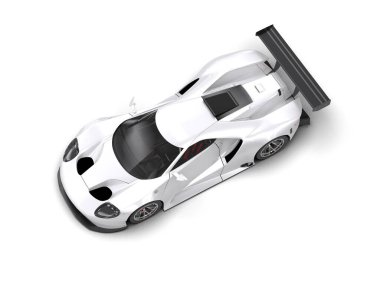 Race car isolated on white background. 3d rendering - illustration