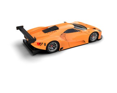 Race car isolated on white background. 3d rendering - illustration