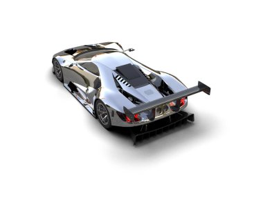 Yarış arabası arka planda izole edilmiş. 3d görüntüleme - illüstrasyon