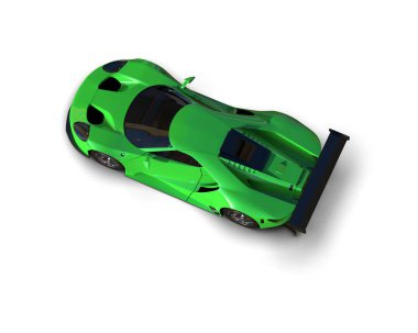 Yarış arabası arka planda izole edilmiş. 3d görüntüleme - illüstrasyon