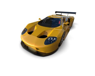 Race car isolated on white background. 3d rendering - illustration