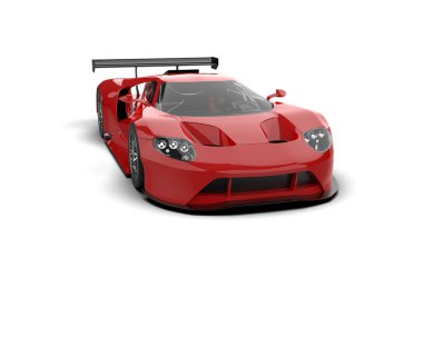 Race car isolated on white background. 3d rendering - illustration
