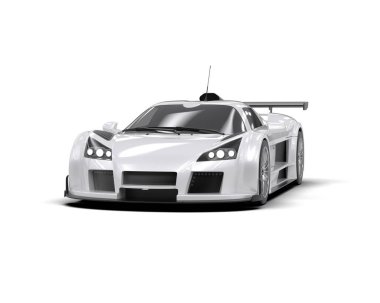 Race car isolated on white background. 3d rendering - illustration