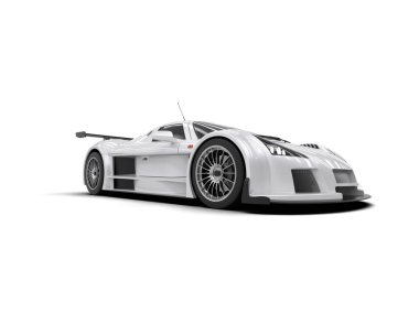 Race car isolated on white background. 3d rendering - illustration