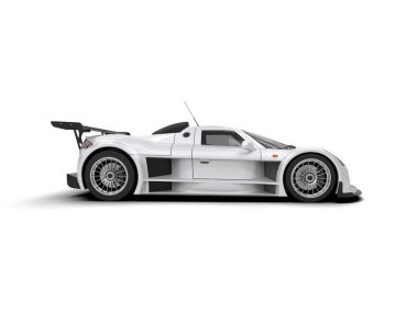 Race car isolated on white background. 3d rendering - illustration