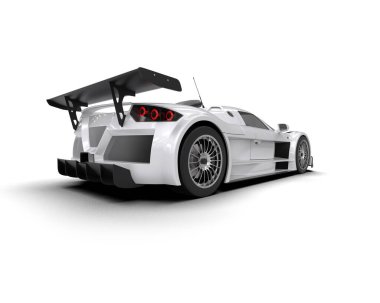 Race car isolated on white background. 3d rendering - illustration