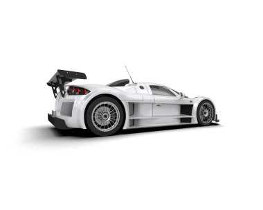 Race car isolated on white background. 3d rendering - illustration