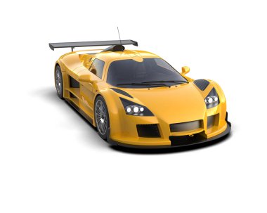 Race car isolated on white background. 3d rendering - illustration