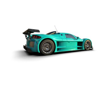 Race car isolated on white background. 3d rendering - illustration