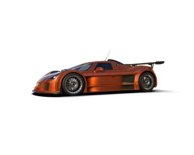 Race car isolated on white background. 3d rendering - illustration