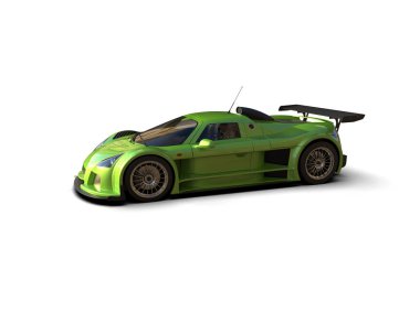 Race car isolated on white background. 3d rendering - illustration