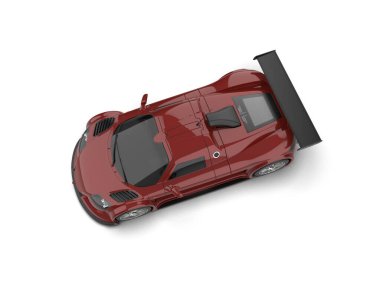 Race car isolated on white background. 3d rendering - illustration