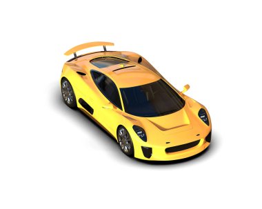 Race car isolated on white background. 3d rendering - illustration