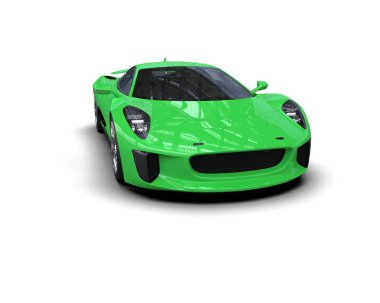 Race car isolated on white background. 3d rendering - illustration