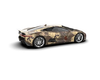 Race car isolated on white background. 3d rendering - illustration